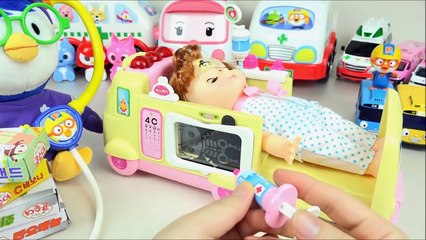 Ambulance Baby Doll and Doctor Pororo toys play hospital