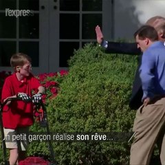 Un petit garçon réalise son rêve... en tondant la pelouse de la Maison Blanche