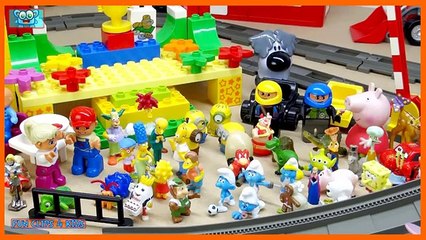 Duplo Village Train toys compilation Lego Duplo Trains in Duplos Vill fun Kids Video stop