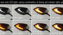 mirror LUCIFR Two-tone color LED lights, driving and indicator lights set up - KiWAV