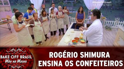 Rogério Shimura dá aula prática aos confeiteiros
