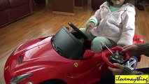 RC Power Ride-On Ferrari F12 Berlinetta Sports Car Walk Around w/ Maya :-)