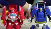 Play Skool Heroes Transformers Rescue Bots Unboxing Chase Police Bot Blades Boulder Heatwa