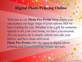 Digital Photo Printing Online