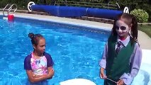 JOKER GIRL TURNS INTO A MERMAID! w/ Spidergirl Magic Wand REAL FUNNY POOL Surprise Toys To