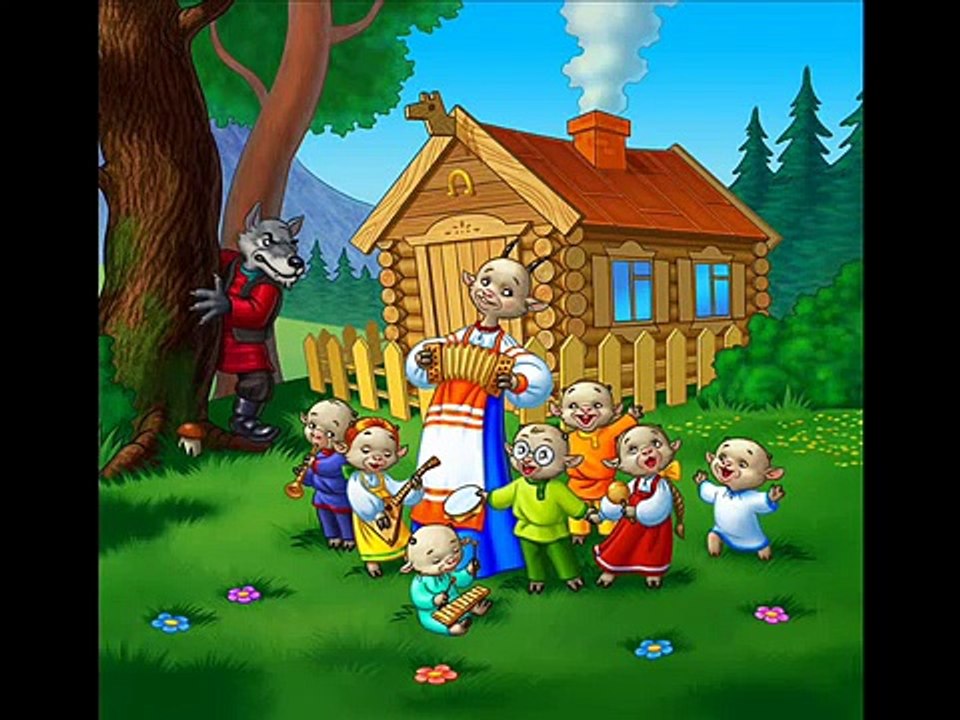 Niños para y cuentos lobo siete niños