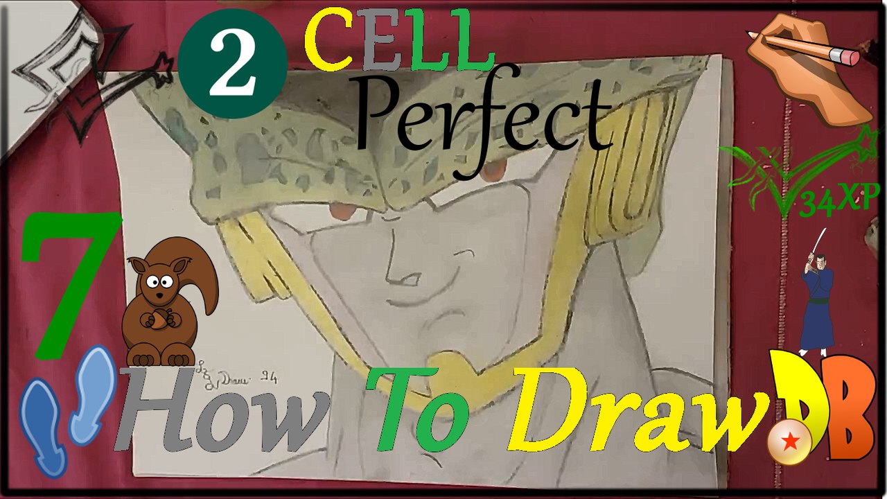 ✍ How To Draw 7 | Perfect Cell | Easy |  Dragon Ball Z
