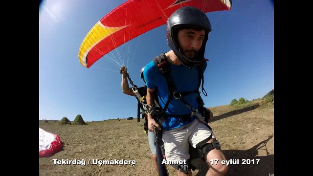 Tekirdağ Uçmakdere Yamaç Paraşütü Uçuşları Ahmet 17 eylül 2017