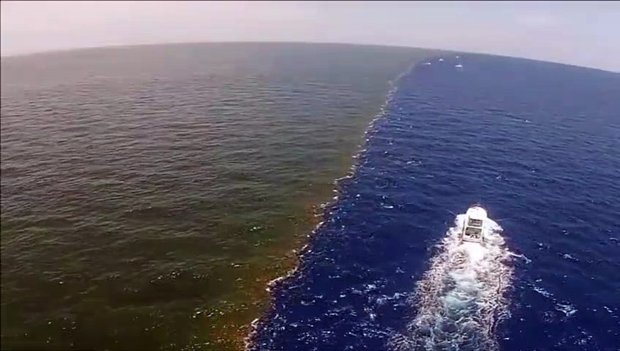 Watch amazing and awesome video . Atlantic and Pacific Ocean meet at the point of mid Ocean