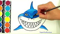 Köpekbalığı çizmek için nasıl - Boyama sayfaları - Çocuklar için çizim - Renk öğrenin