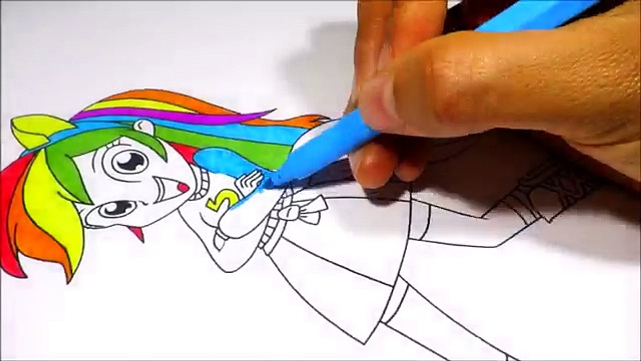 My little Pony Coloring Book Rainbow Dash. Doh Vinci Drawing speed Colorear