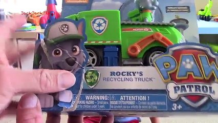 Скачать видео: PAW PATROL Rocky Recycling Truck, Toy Garbage Lorry Unboxing with MGTracey