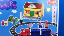 PEPPA PIG PLAYBIG BLOXX - TRAIN STATION CONSTRUCTION SET WITH PEPPA GEORGE MUMMY & DADDY - UNBOXING