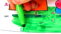 Peppa Pig Mummy Pig George Pig Rebecca Rabbit Miss Rabbit Coloring Book Pages Learning Colors Video