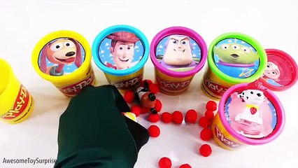 Toy Story 4 Play-Doh Surprise Eggs Tubs Learn Colors with Play-Doh Dippin Dots Toy Surprises