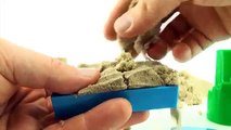 How to build a Kinetic Sand Castle - DIY Sand Castle with magic sand and toy tools
