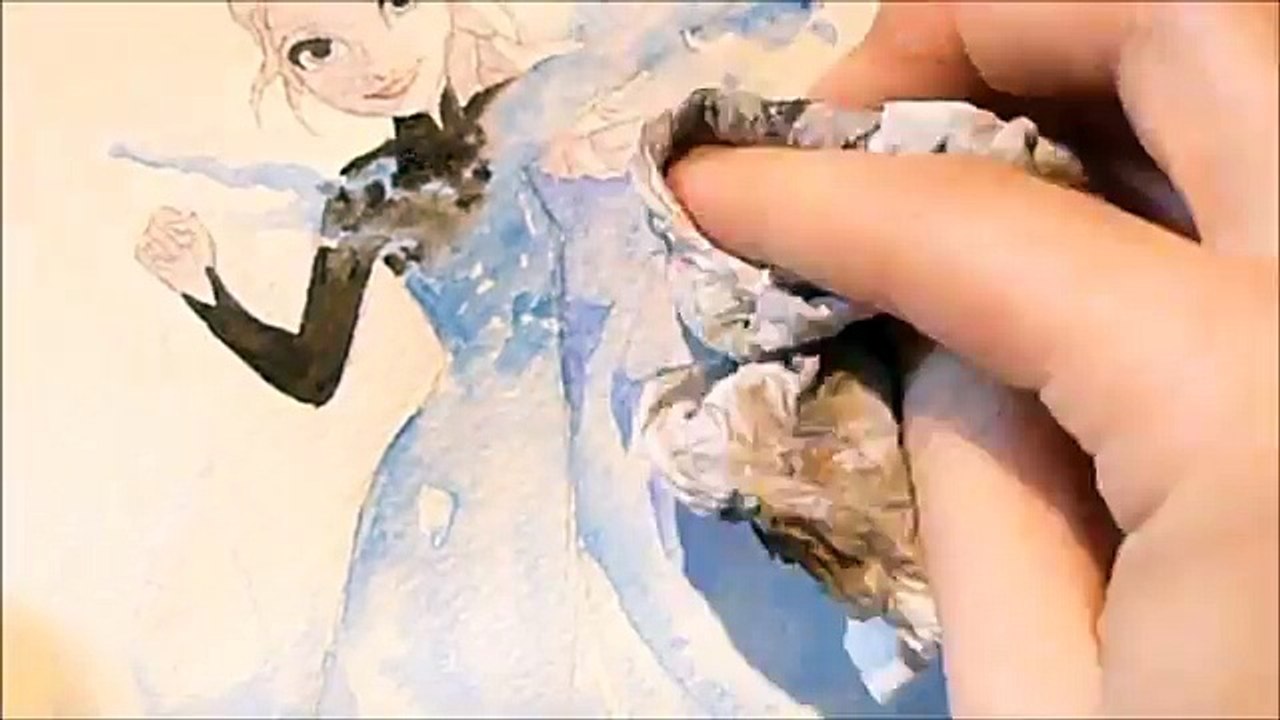 Elsas transformation (Frozen/La Reine des Neiges) - Watercolor/Aquarelle