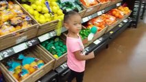 Cute Little Girl Doing Shopping / Toy Shopping Cart / Super Market Song