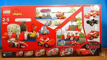 Lego Duplo. 5829. Build. Lightning McQueen, Fillmore, Guido. Cars 2. Disney Pixar. Build pit stop.