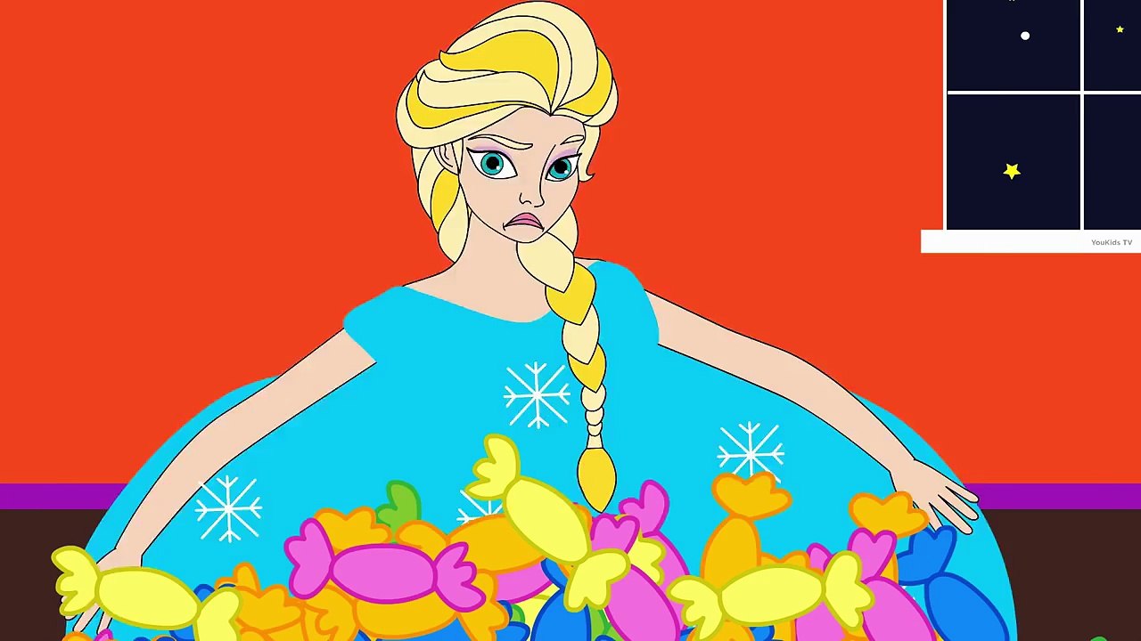 Queen Elsa Becomes Very FAT. Because She Ate Too Much Candy - KidsTV