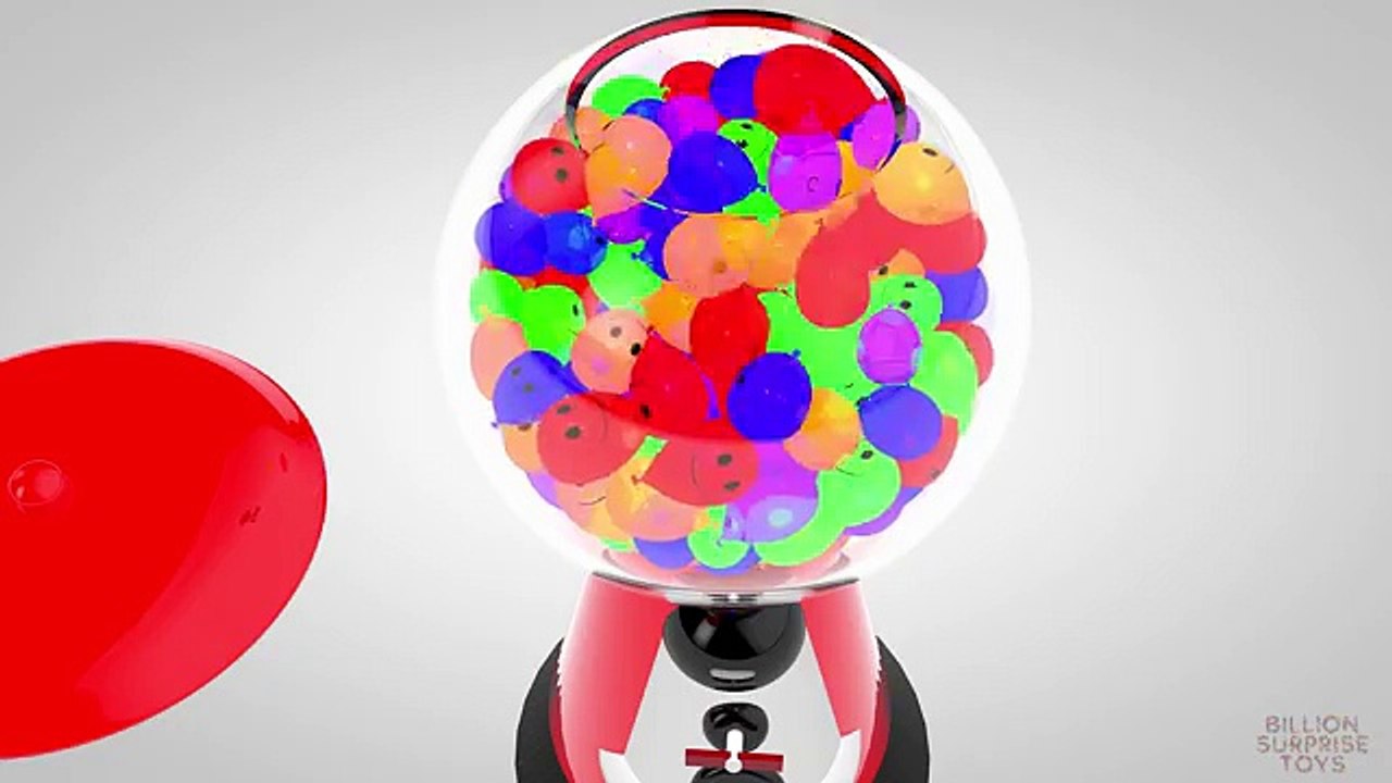Learn Colors with 3D Wet Balloons Crazy Gumball Machine - Learning videos for kids childre