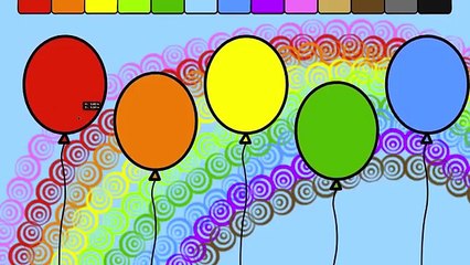 Learn Colors for Kids and Color this Balloon Coloring Page 2