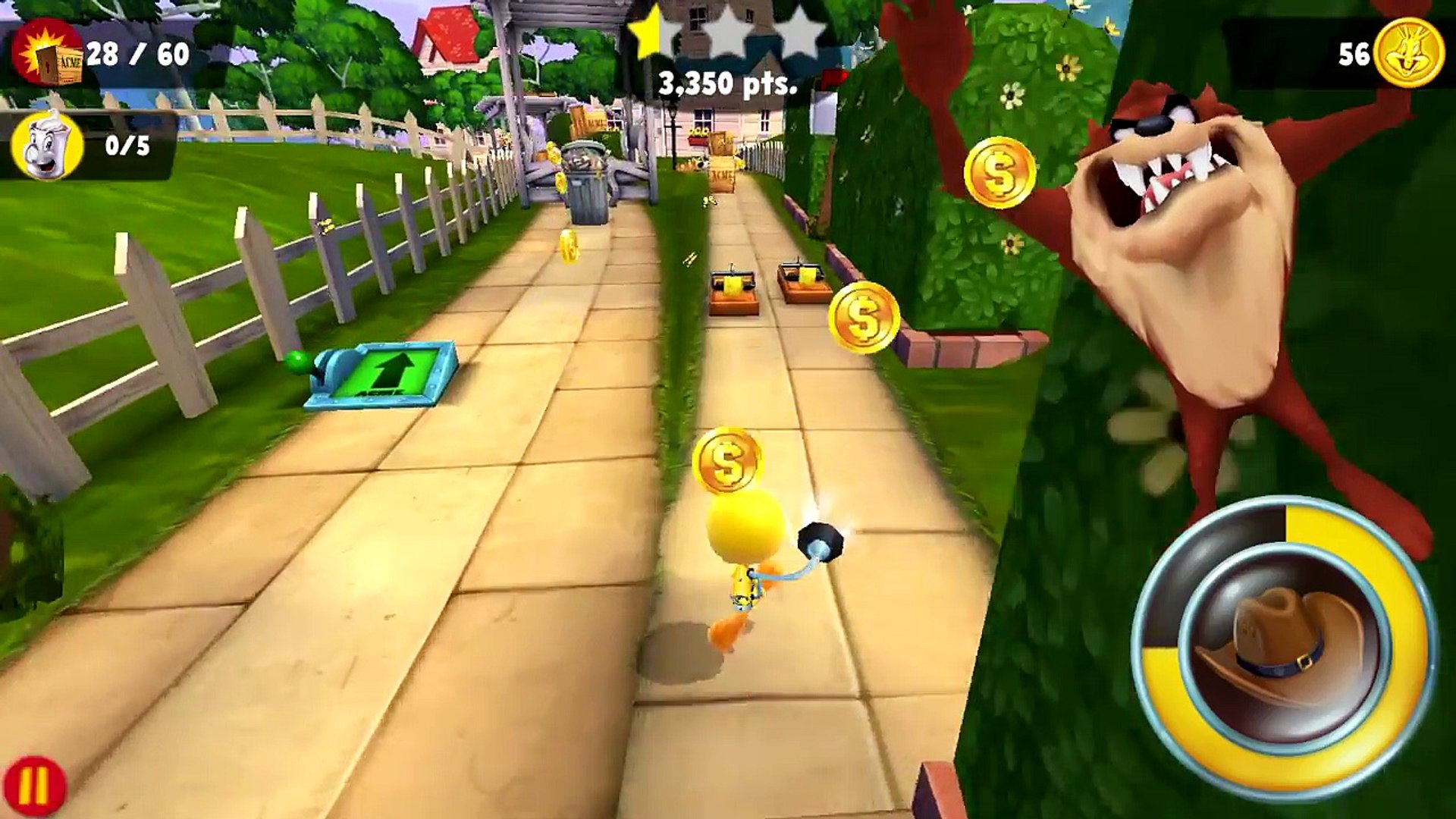 Piu Piu e Frajola com outros personagens do antigo desenho no terceiro episódio de Looney Tunes Dash