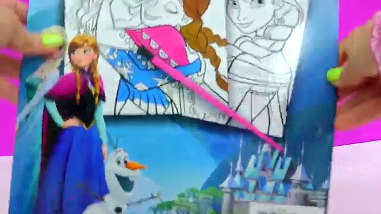 Disney Frozen Fever Coloring Paint Set - Painting Queen Elsa Craft Fun Video Cookieswirlc