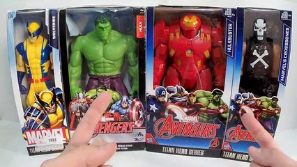 Bonecos Hulkbuster, Hulk, Crossbones e Wolverine - Marvel Brinquedos 30 cm