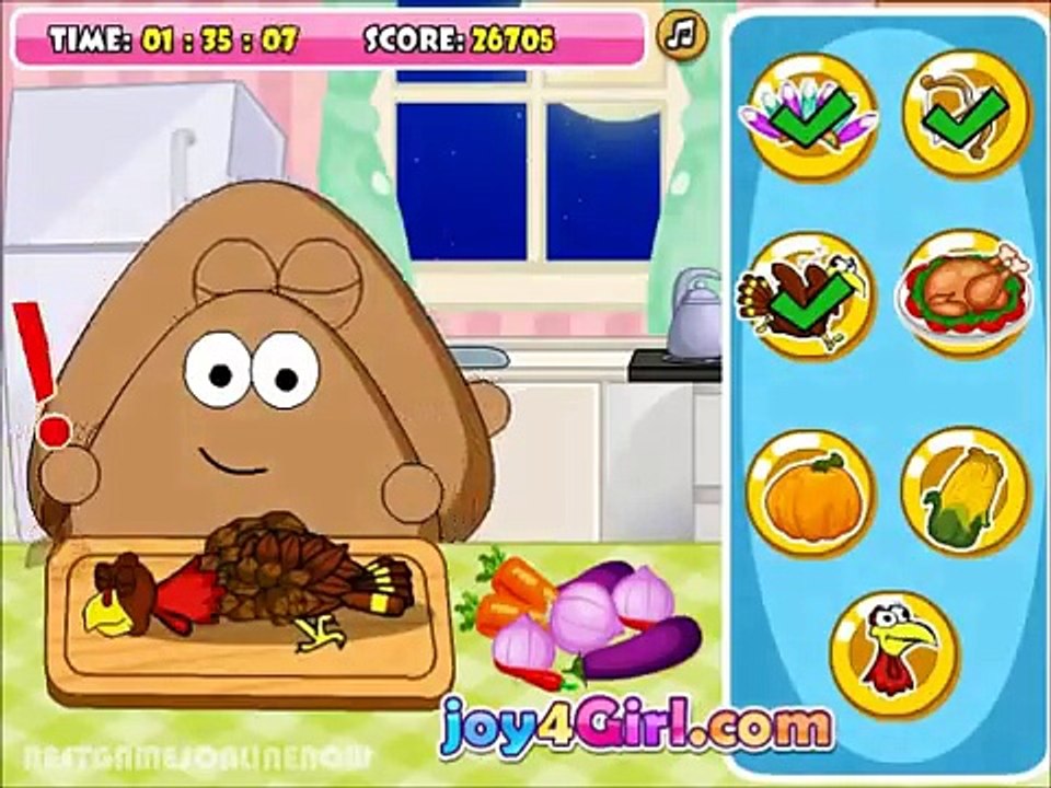Play Pou Thanksgiving Day Slacking Game