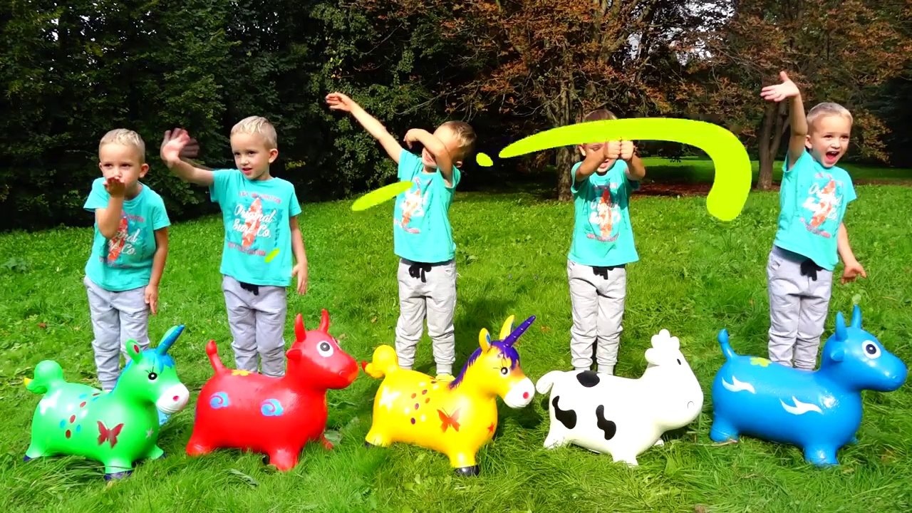 Five Little Babies Jumping on the bed - Nursery Rhymes Song for children