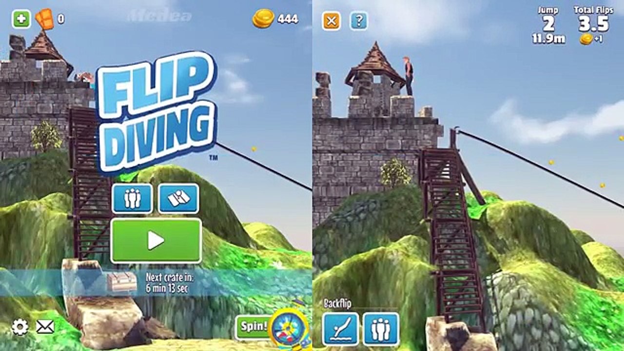 Flip Diving - Girl Diver VS Karate Diver Trampoline Hill - Unlock, Gameplay and Review