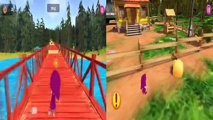Masha Run Help Her Catch the Butterfly vs Masha Run Collect Treats for Teddy Funny Gameplay