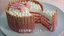 Strawberry Pocky cake　 いちごポッキーケーキ　作り方　レシピ