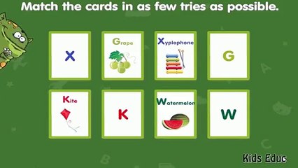 Alphabet Match, ABC Phonics Flashcards Learning game, Letter Sounds, Preschool Activity