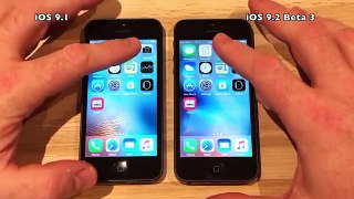 iPhone 5 iOS 9.1 vs iOS 9.2 Beta 3 / Public Beta 3 Build 13C71