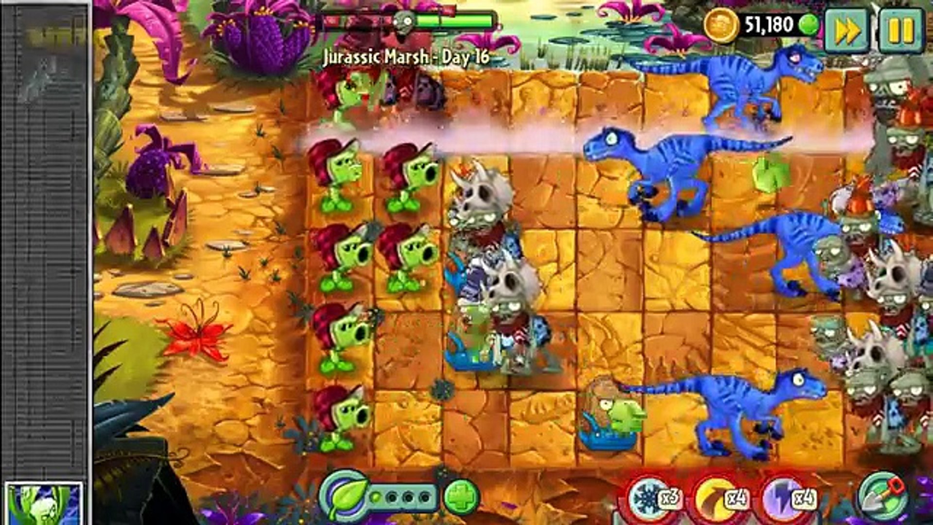 Plants Vs Zombies 2 Jurassic Marsh Day 16 Ultimate Battle Video Dailymotion