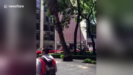 Quake causes huge pane of glass to fall at Citi bank in Mexico