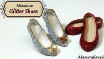 Miniature Sparkly Glitter Doll Shoes - Polymer clay & fabric tutorial