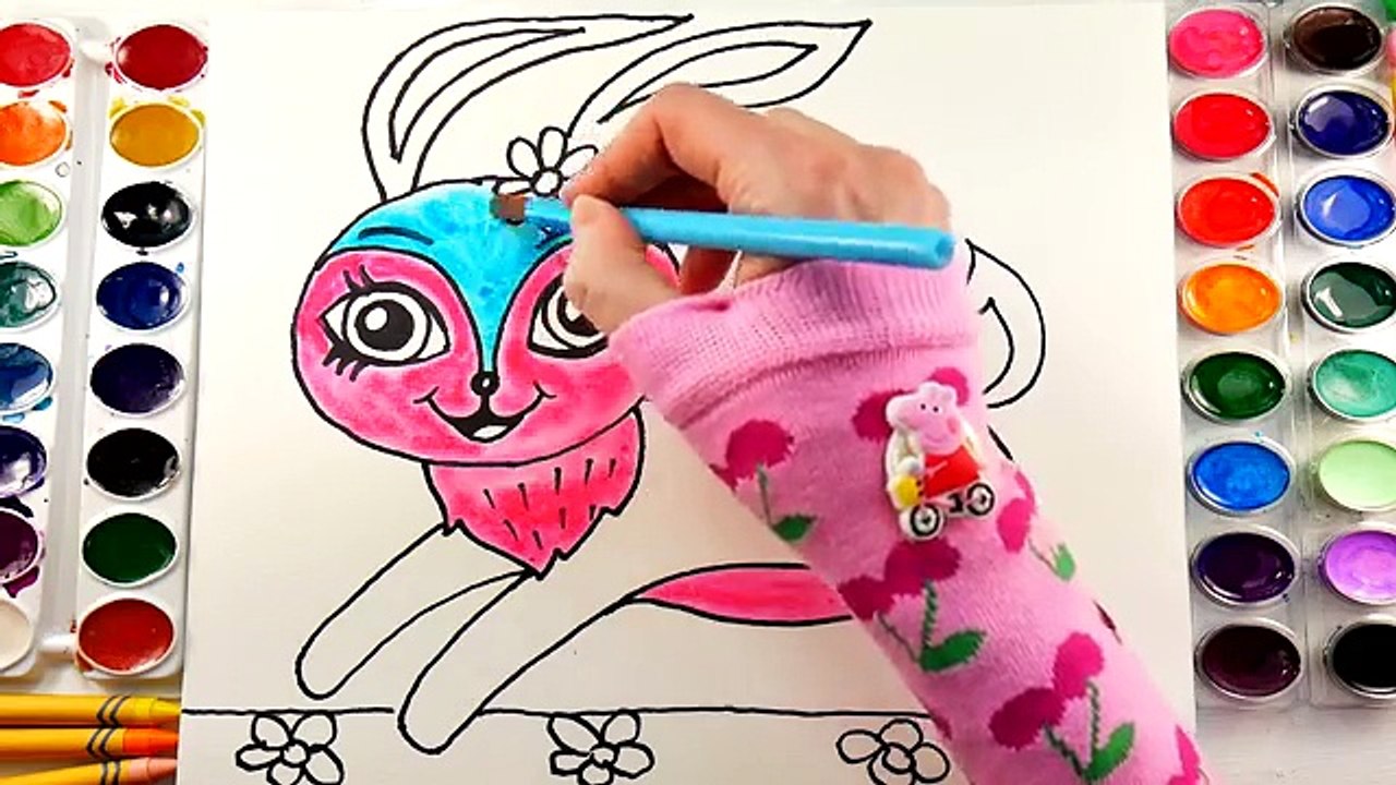 Animal Coloring Bunny Rabbit . How to Draw for Children Coloring Video