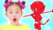 Bad Kids & Bad Skeleton Johny Johny Yes Papa Song Nursery Rhymes & Learn Colors for Children