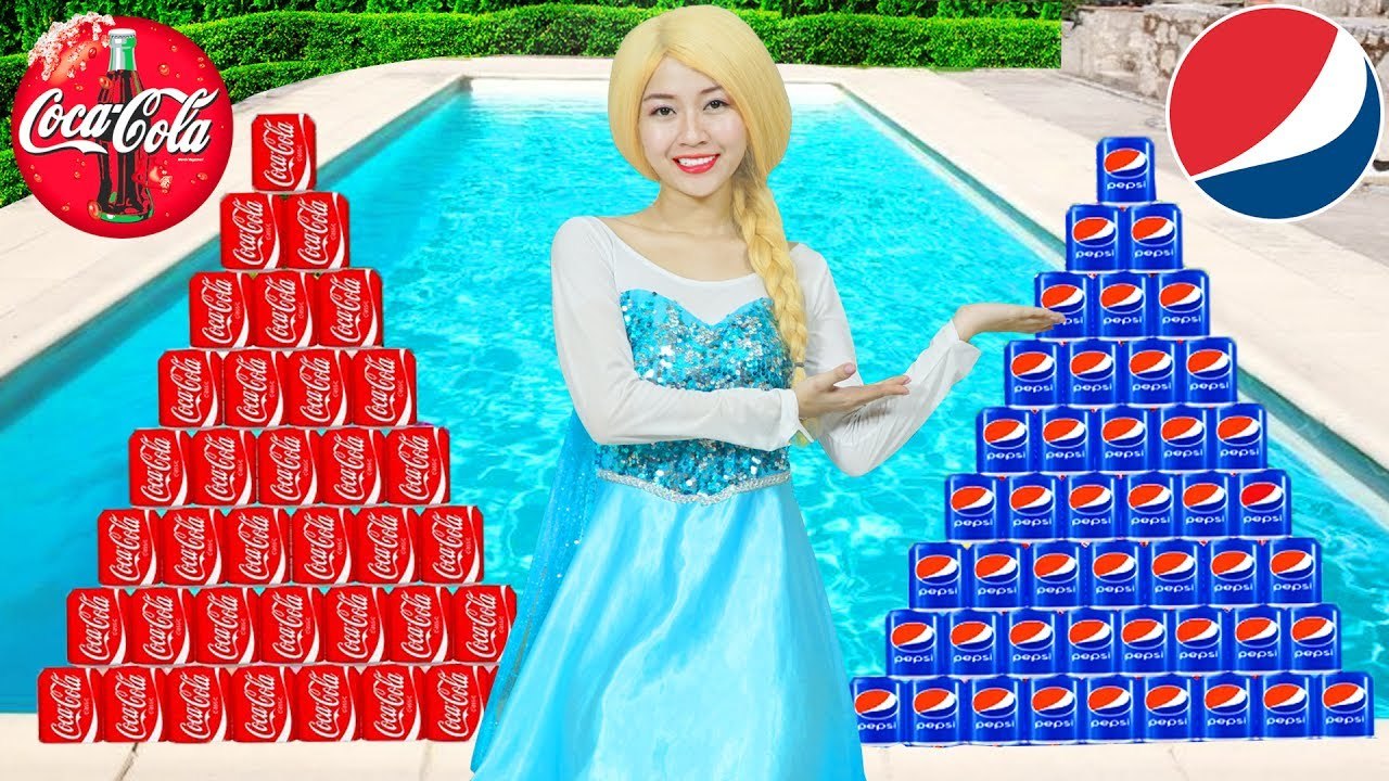 Spiderman Frozen Elsa Anna Hulk Batman Superman COCA COLA PEPSI CHALLENGE Fun Superhero in Real Life