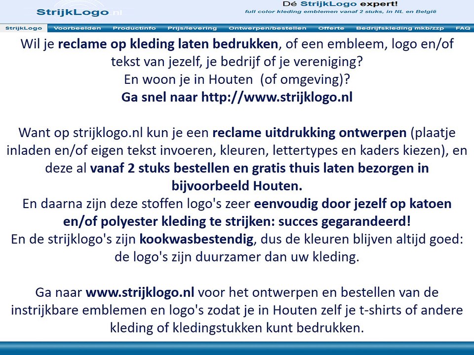 Reclame kleding bedrukken Houten