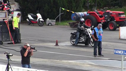 Suzuki Hayabusa takes on Harley Davidson v rod drag race,sound,acceleration and speed