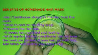 Homemade Hair Conditioner ~Treat Dry Damaged Frizzy Hair || Get Smooth Hair, Silky Hair, Shiny Hair