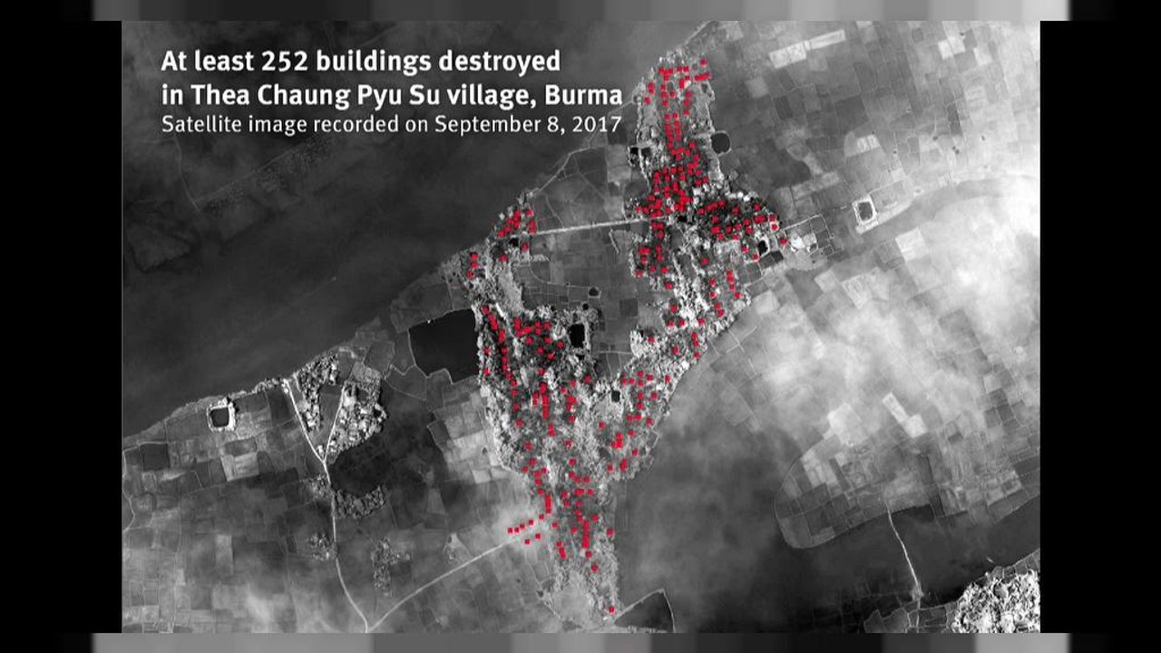 Rohingya: satellitenbilder von zerstörungen