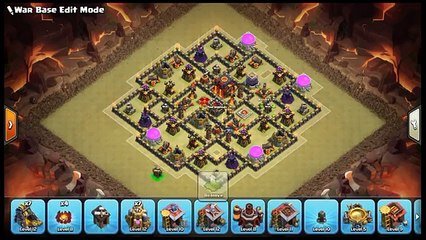 Town Hall 10 (TH10) War Base Anti Vlakyrie/Bowler/Queen Walk | Anti 3-star | Clash of clans |