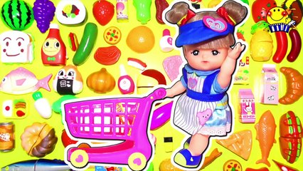メルちゃん アンパンマン おもちゃでおかいものごっこ遊び❤︎スーパーマーケットでお買い物❤︎お店屋さん寸劇♪冷蔵庫 ショッピングカート 料理 おままごと Baby doll super market