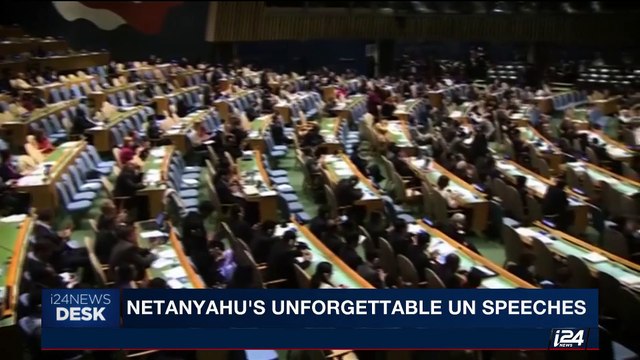 i24NEWS DESK | Netanyahu' s unforgettable UN speeches | Tuesday,September 19th 2017