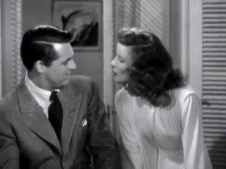 Escena de Historias de Filadelfia con Cary Grant y Katharine Hepburn